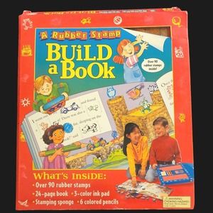 Rubber Stamp Build A Book Colored Pencils Ink Pad Complete Gently Used Tormont
